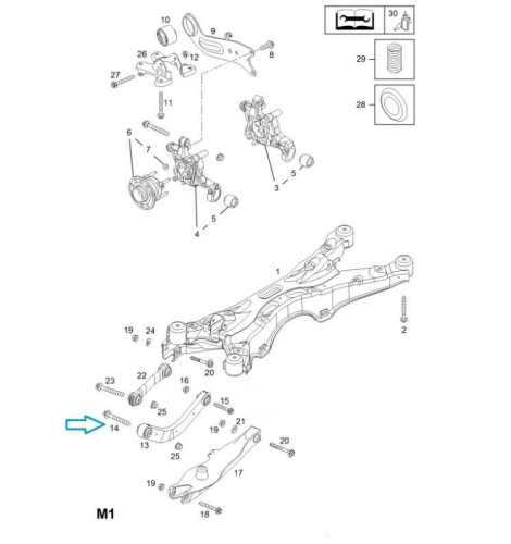 Śruba typu Torx M14x110 Vectra C