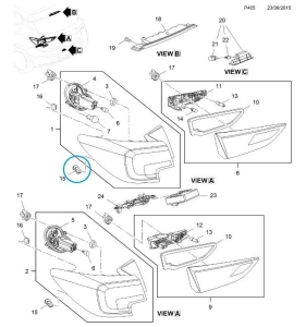 Ustalacz tylnej lampy Astra K