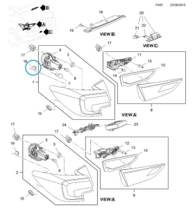 Ustalacz tylnej lampy Astra K
