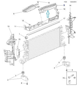 kierownica powietrza górna prawa astra k