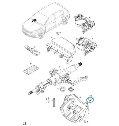 Śruba pokrycia kolumny kierownicy Astra H