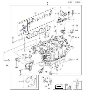 Zestaw uszczelniaczy wtrysku paliwa Insignia A A16XER