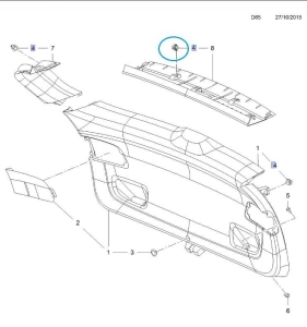 Spinka mocowania wykończenia drzwi bagażnikowych Astra K