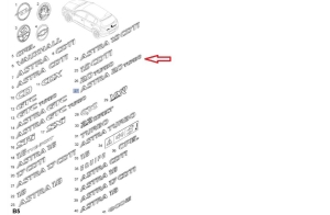 napis astra 2,0 turbo "czerwony"