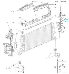 Kierownica wlotu powietrza Astra K prawa