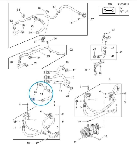 Przewód nagrzewnicy wylotowy Corsa E