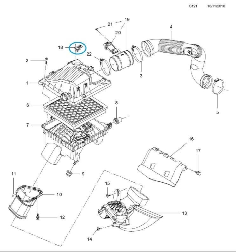 Czujnik podciśnienia filtra powietrza Insignia A20NFT