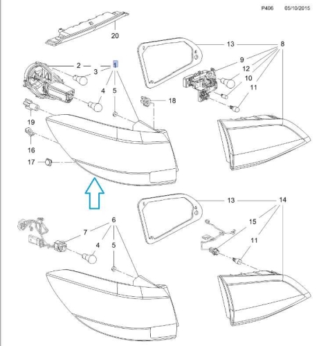 Lampa tył Astra K kombi