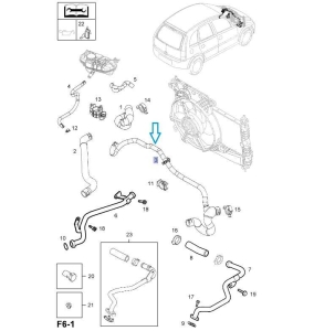 Przewód wodny wylotowy Meriva A 1.3