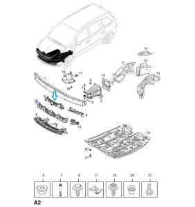 Wspornik zderzaka przedniego Zafira B