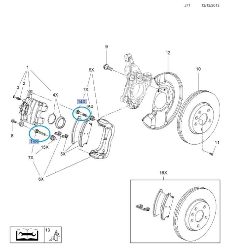 Zestaw prowadnic zacisku Astra J