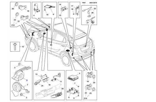 klakson wysokotonalny opel mokka