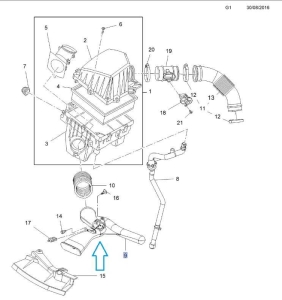 Przedni kanał wlotowy powietrza Meriva B
