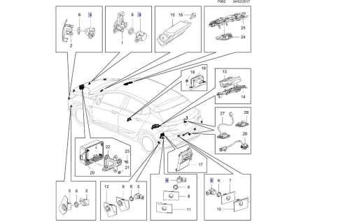 czujnik parkowania przód astra k w kratce powietrza