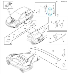 Pas ozdobny ramki drzwi drzwi przednich Corsa D 3D