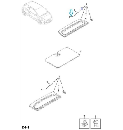 Linka półki bagażnika Corsa D 3D