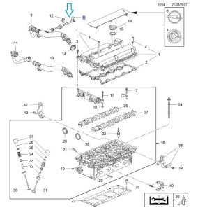 Przewód wentylacji skrzyni korbowodowej Astra J A16LET