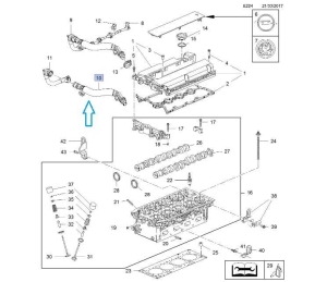 Przewód wentylacji wału korbowego Astra J A16LET