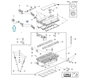 Przewód wentylacji wału korbowego Astra J A16LET