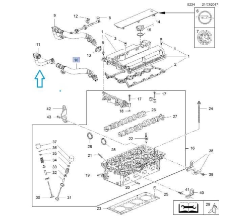Przewód wentylacji wału korbowego Astra J A16LET