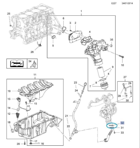Uszczelka przewodu zwrotnego turbosprężarki Astra J