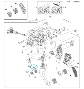 Tuleja pedału sprzęgła Astra K