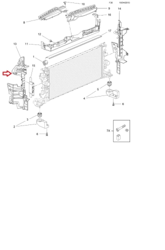 kierownica wlotu powietrza lewa astra k 1,0