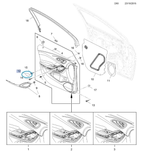 Wykończenie wewn. klamki drzwi przednich Astra K