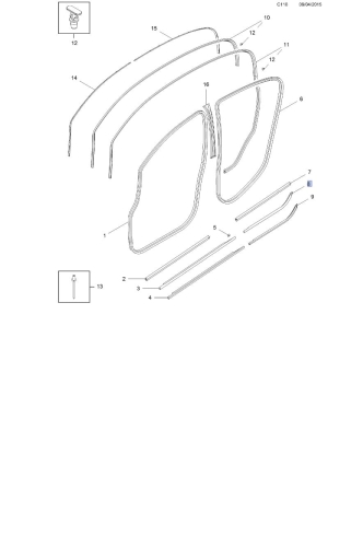 listwa zgarniająca drzwi corsa e tył