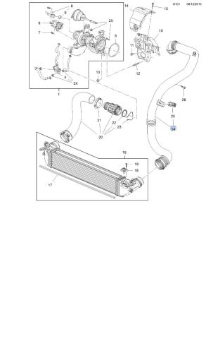 przewód intercoolera wylot astra k 1,0