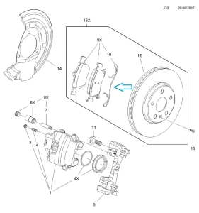 Sprężyna zacisku hamulcowego Astra K