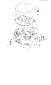 zawias maski silnika chevrolet cruze prawy