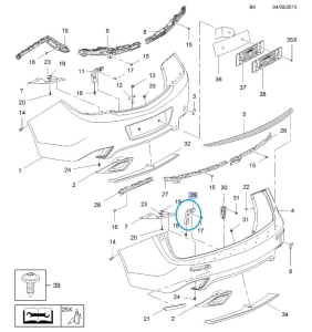 Wspornik lewy zderzaka tylnego Insignia A OPC