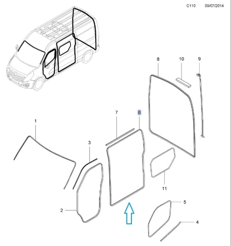 Uszczelka otworu drzwiowego Movano B