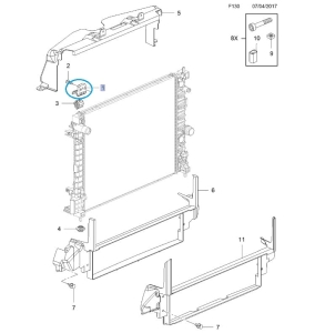 Wspornik górny mocowania chłodnicy Mokka X
