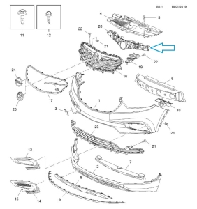 Wzmocnienie kratki zderzaka Mokka X