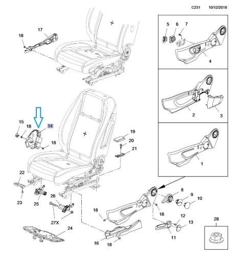 Osłona mechanizmu pochylania fotela Mokka X