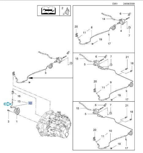 Przewód łożyska oporowego skrzyni biegów F40