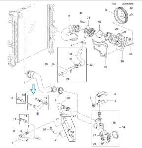 Przewód wodny zasilający turbo Meriva B 