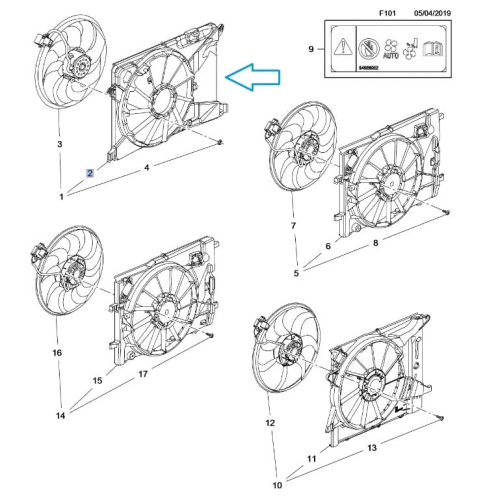 Obudowa wentylatora chłodnicy Mokka 1.4T