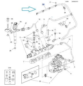 Przewód powrotny paliwa Astra J