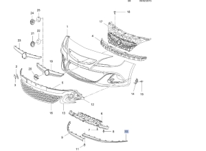 spoiler/przedłużenie zderzaka przód astra j opc lewy