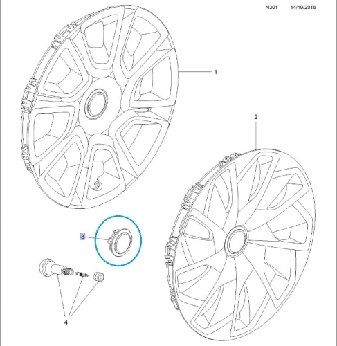 Kapselek felgi aluminiowej Crossland X, Grandland X, Insignia B Srebrny