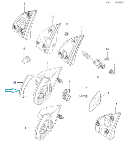 Obudowa zewn. lusterka Astra H