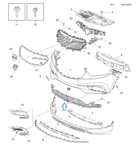 kratka dolna zderzaka przedniego Mokka X
