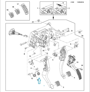 Sprężyna pedału sprzęgła Astra K