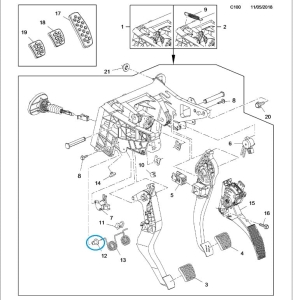 Tuleja sprężyny powrotnej pedału sprzęgła Astra K