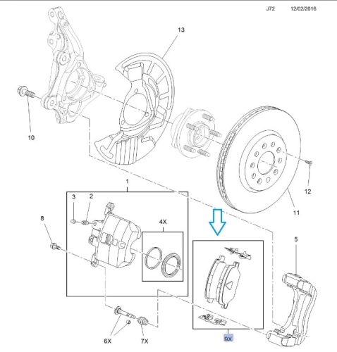Przednie klocki hamulcowe Opel Insignia B