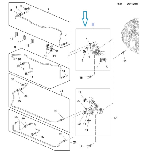 Przewody olejowe skrzyni automatycznej Insignia B