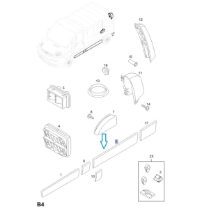 Listwa ochronna drzwi przesuwnych Vivaro A